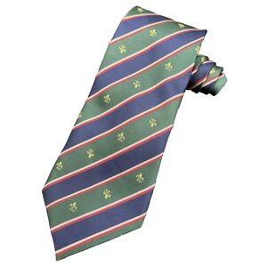 REPP Men's Tie Blue Green Stripes Handmade Microfiber Preppy 3.25" x 61"